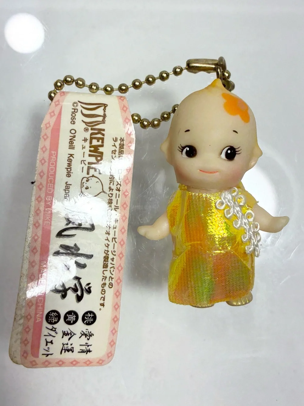 NWT Y2K Kewpie Doll Keychain Rose O’Neill Japan Vintage Gold Dress